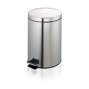 S/Steel Round Pedal Bin 12 Litre