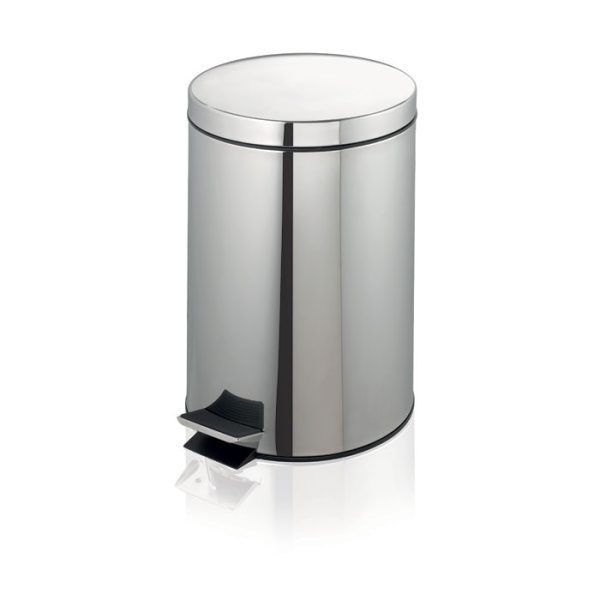 S/Steel Round Pedal Bin 12 Litre